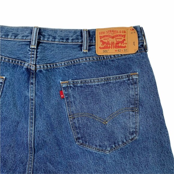 Levi's 501 XX Button Fly Medium Wash Denim Jeans - Picture 4 of 8